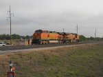 BNSF 4311  14Apr2011  Two-unit Power SB on UP Tracks at Center Point Road 